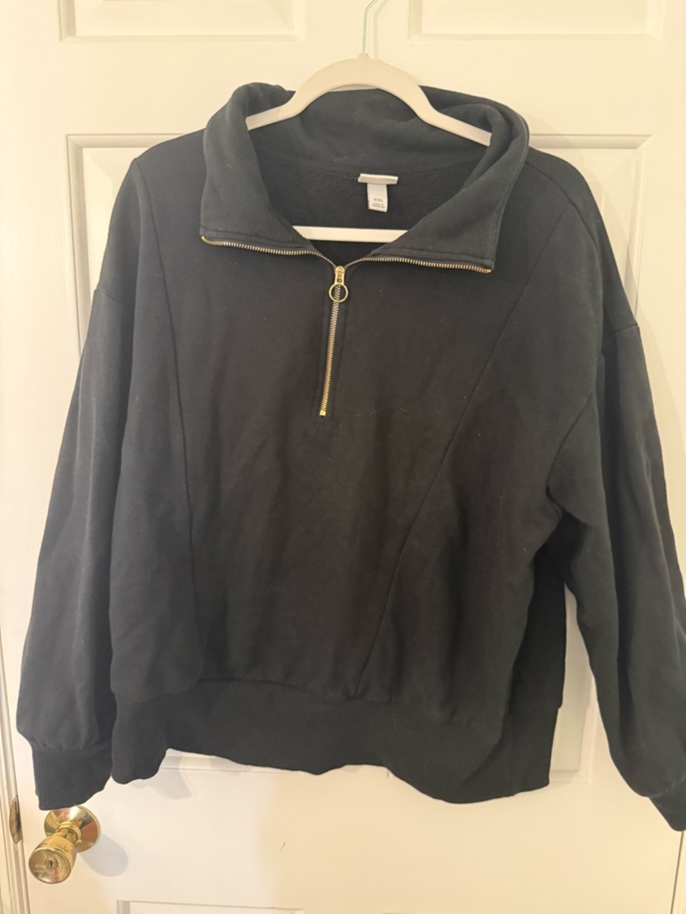 a new day Black Half-Zip Cowl Neck Sweatshirt